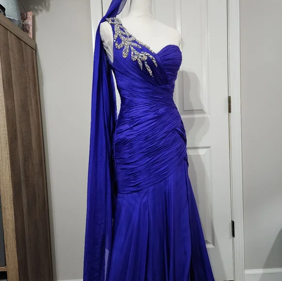 Elegant MacDuggal One-Shoulder Gown